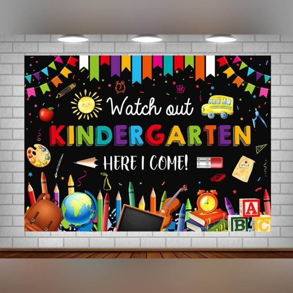 Kindergarten Back to School Backdrop